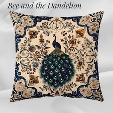 Gorgeous Peacock Plush Cushion Cover 45cm X 45cms