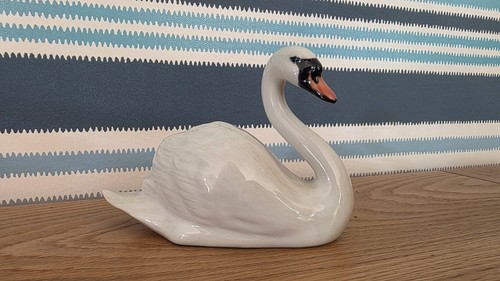 Quail pottery ceramic swan - ceramic,