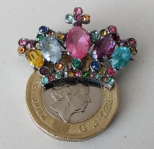 Antique crown brooch - antique,