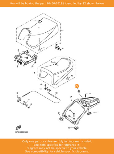 Yamaha grommet 90480 - yamaha, grommet,