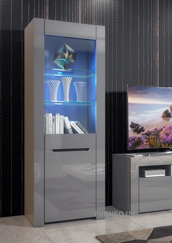 Grey display cabinet modern - display,