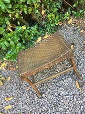 GENUINE VINTAGE ANTIQUE LLOYD LOOM DRESSING TABLE STOOL GOLD DATED 1934
