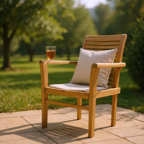 Solid teak garden - teak, armchair