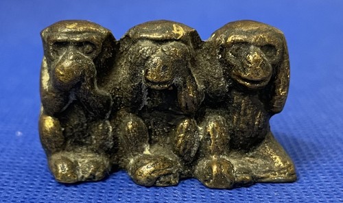 Vtg brass wise monkeys - brass,