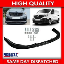 FOR RENAULT TRAFIC VAUXHALL VIVARO FRONT BUMPER LIP GLOSS BLACK SPLITTER SPOILER