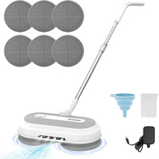 Cordless Electric Mop 2.0Ah Battery&Charger Dual Spin Floor Polisher 300ML Tank