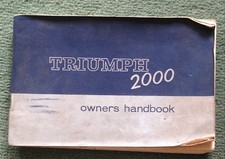 Triumph 2000 owners handbook