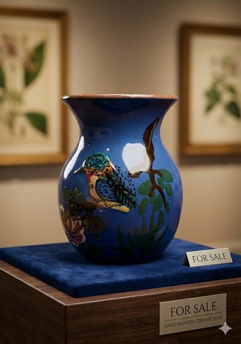 Vintage kingfisher vase - kingfisher,