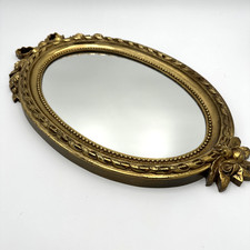 Home Interiors Hollywood Regency Gold Ornate Oval Accent Wall Mirror