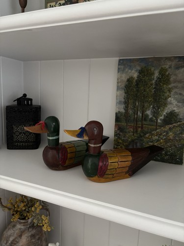 Vintage chinese wooden ducks - vintage,
