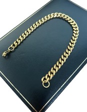 9ct Gold GF Solid Curb Bracelet Chain 7mm Wide Links A* Premium Quality 9K Gold