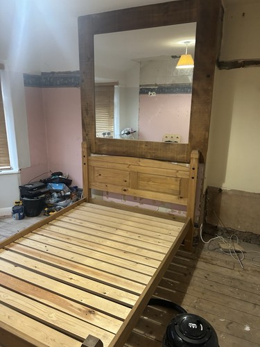 Oak double bed 4ft - 4ft, 6in