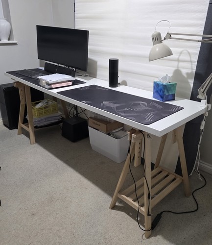White big desk - desk, ikea
