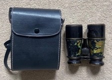 Vintage Field Binoculars Possibly French WW1 Era. Good Used Condition Carry Case