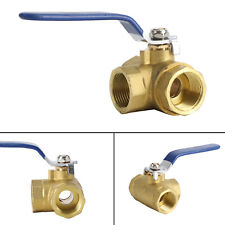 3/4" 3 Way Ball Valve Three T Port NPT Brass Female Type For Water Oil And Gas U