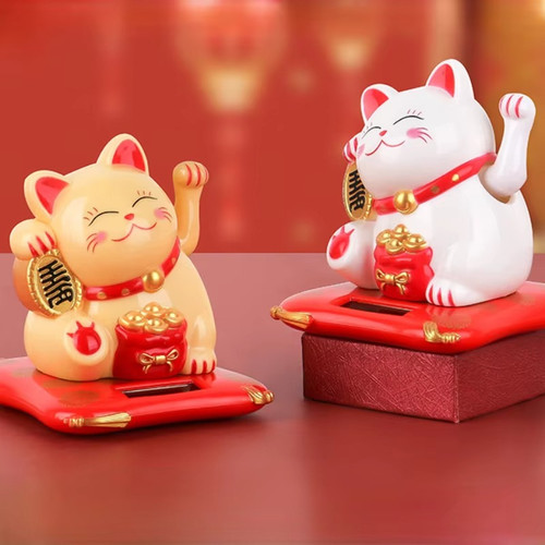 Solar powered chinese maneki - powered,