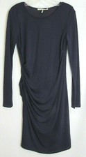 Halston Heritage Purple Gathered Side Draped Knee Length Dress Size Small EUC