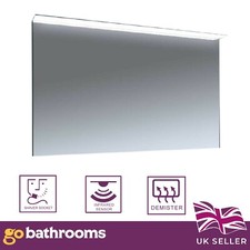 Bathroom Wall Mirror With LED Light Shaver Socket and Demister Pad 1200x600mm