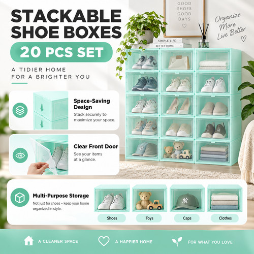 20x clear shoe rack storage - 20x,