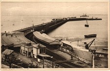 The Pier Ryde Isle Of Wight With Station Vintage Postcard