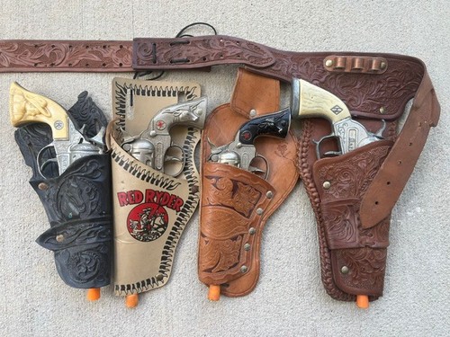 Vintage leather cap gun - 4,