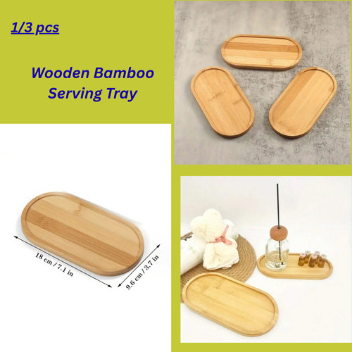 Wooden bamboo serving tray - serving,