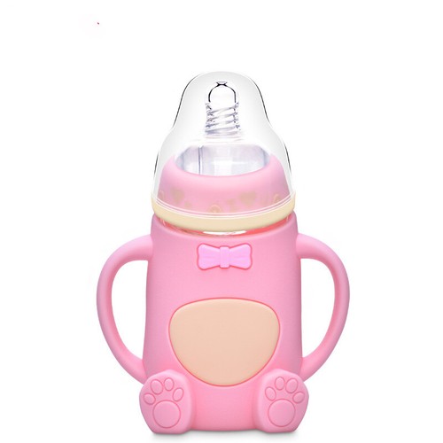 Baby feeding glass bottle