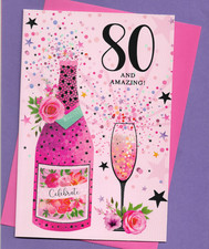 80th Birthday Card 9"x6"