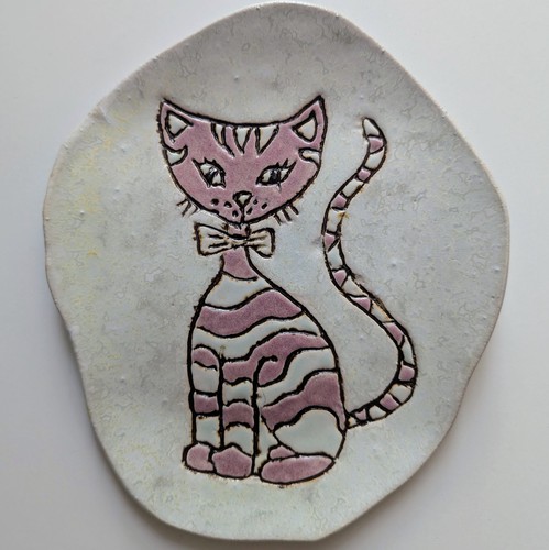 Handmade ceramic art plate - handmade,