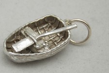 3D STERLING SILVER WELSH CORACLE  CHARM