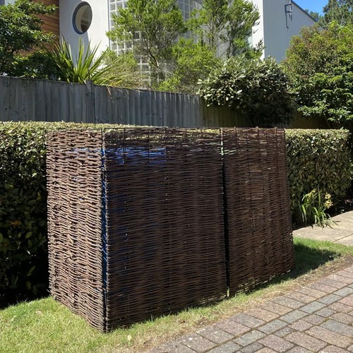 Outdoor triple trash bin - triple,