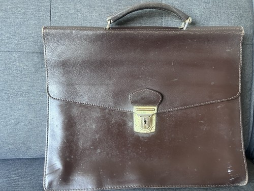 Vintage brown genuine leather - genuine,