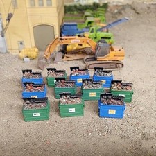 1/87 HO Scale Set of 25 open trash dumpsters. Resin 3d printed models.