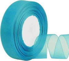 ORGANZA RIBBON ROLLS - 46 Metres - 10mm, 15mm, 25mm - Woven Edge, Sheer, Chiffon