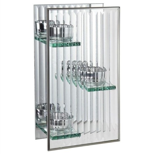 Silver deco mirrored tealight - mirrored,