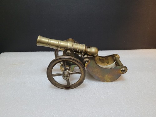Vintage brass table cannon - vintage,