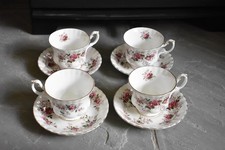 Royal Albert Lavender Rose Tea Cup and Saucer X 4 Bone China Roses England (H)