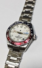 Custom Seiko BB 58 NH34 Pepsi 39mm Gmt Build White Dial Automatic Watch NEW