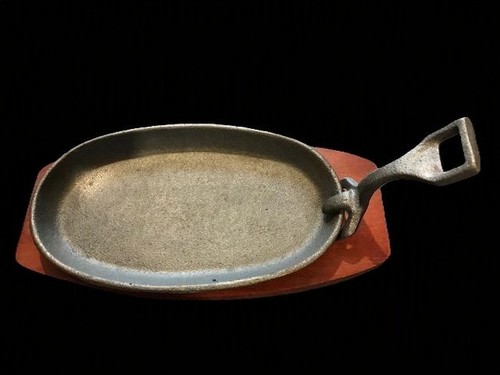 Cast iron steak sizzler - cast, plate