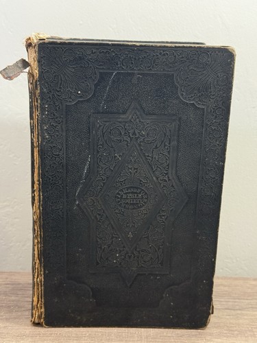 Antique 1837 holy bible family - bible,