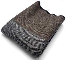 Blue Brown Herringbone Wool
