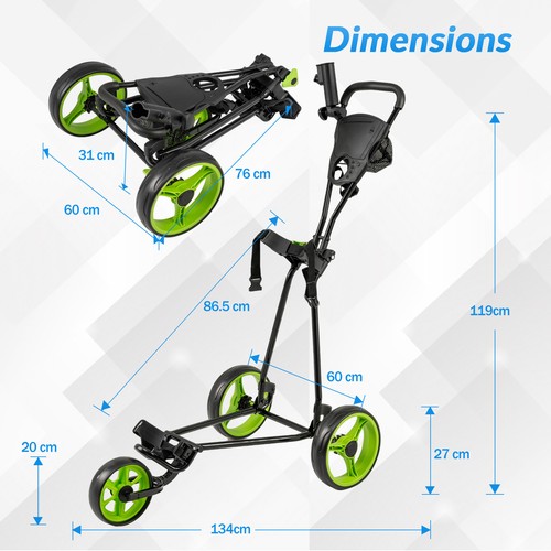 Three wheel foldable - wheel, golf