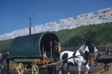 35mm Glass Slide - Horse Drawn Gypsy Wagon On The Road, Early 1960s