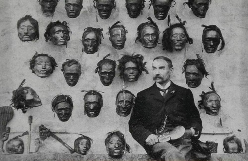 Antique shrunken head photo - shrunken,