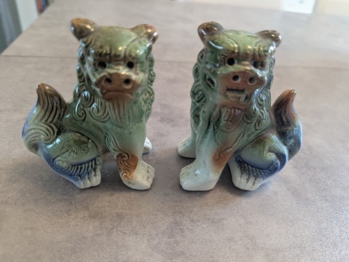 Pair vintage foo dog - a, of