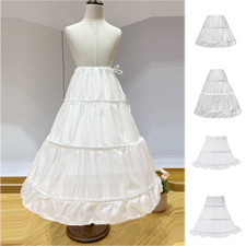 2/3 Hoop Crinoline Flower Girls Wedding Petticoat Princess Dress Underskirt UK