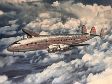 Rare ! TWA LOCKHEED CONSTELLATION 1950’s Vintage Travel poster 24x30 AIRLINES ! 