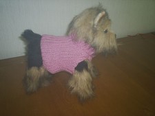 XS 6" HAND  KNITTED DOG COAT /