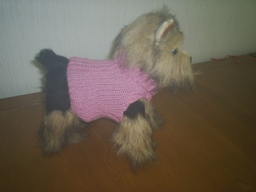 Hand knitted dog - coat, /