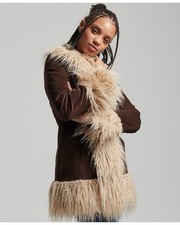 Chocolate Brown Superdry Afghan Coat Size 16